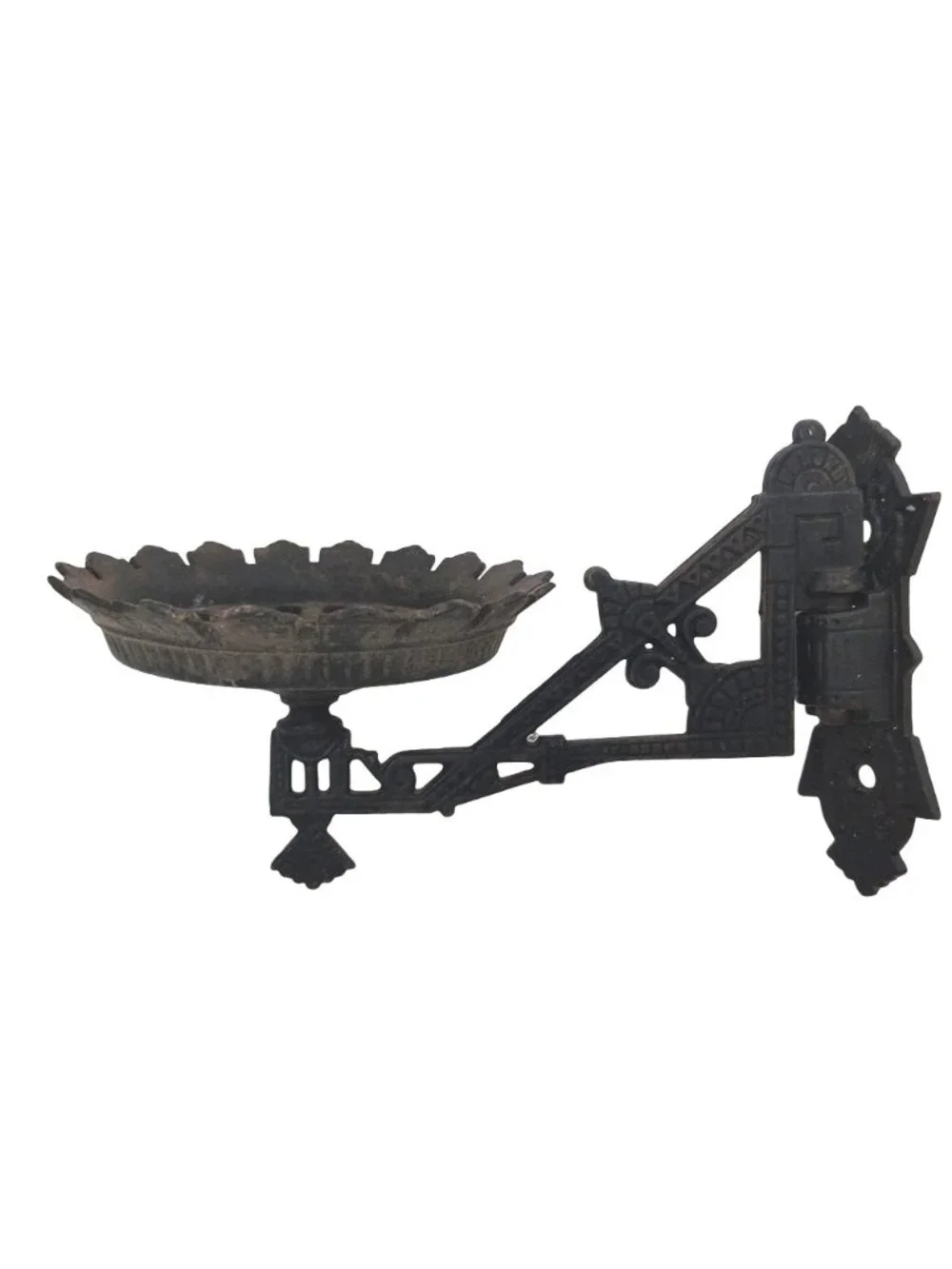 Antique Cast Iron Wall Sconce Candle Oil Lamp Holder Swivel Gothic Ornate